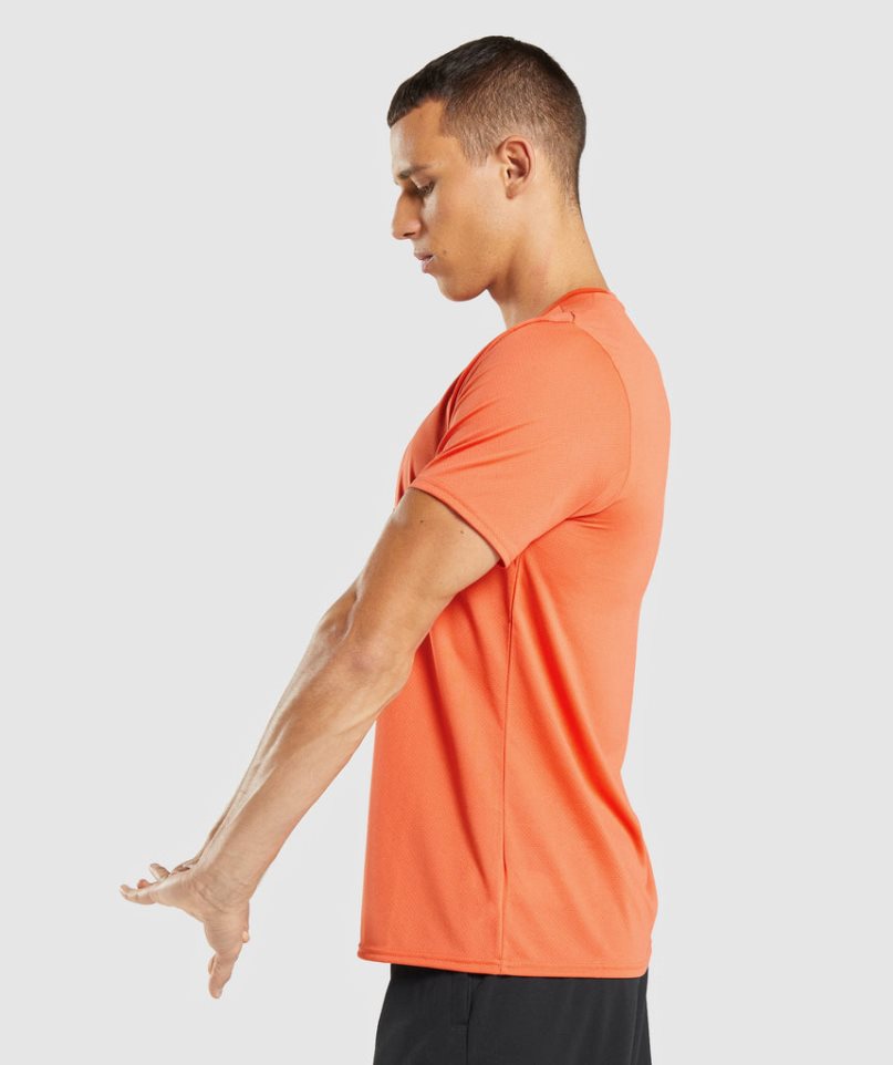 Men's Gymshark Arrival T-Shirts Orange | NZ 8QHFVW